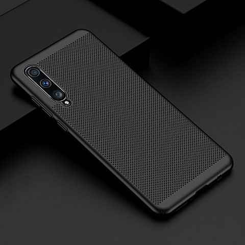 Handyhülle Hülle Kunststoff Schutzhülle Punkte Loch Tasche W01 für Samsung Galaxy A70S Schwarz
