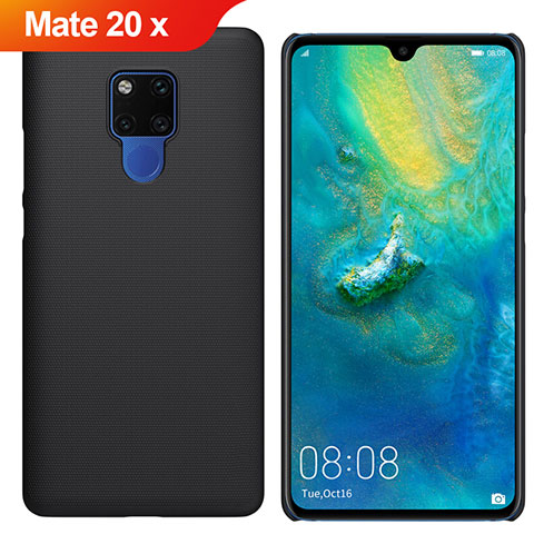 Handyhülle Hülle Kunststoff Schutzhülle Tasche Matt M01 für Huawei Mate 20 X Schwarz