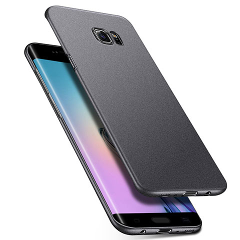 Handyhülle Hülle Kunststoff Schutzhülle Tasche Matt M01 für Samsung Galaxy S6 Edge+ Plus SM-G928F Grau