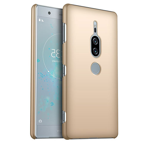 Handyhülle Hülle Kunststoff Schutzhülle Tasche Matt M01 für Sony Xperia XZ2 Premium Gold