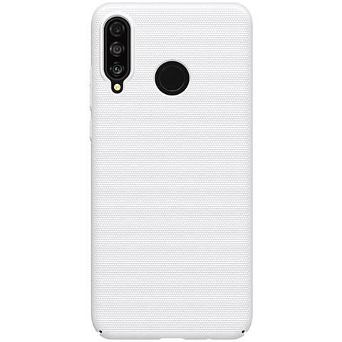 Handyhülle Hülle Kunststoff Schutzhülle Tasche Matt M02 für Huawei P30 Lite Weiß