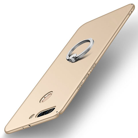 Handyhülle Hülle Kunststoff Schutzhülle Tasche Matt mit Fingerring Ständer A01 für Huawei Honor 8 Pro Gold