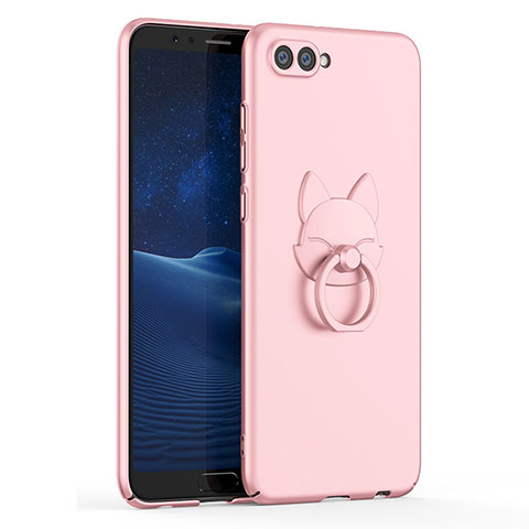 Handyhülle Hülle Kunststoff Schutzhülle Tasche Matt mit Fingerring Ständer A01 für Huawei Honor V10 Rosegold