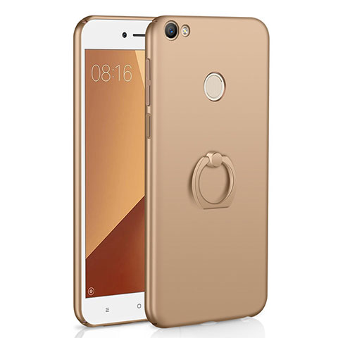 Handyhülle Hülle Kunststoff Schutzhülle Tasche Matt mit Fingerring Ständer A01 für Xiaomi Redmi Note 5A High Edition Gold