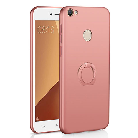 Handyhülle Hülle Kunststoff Schutzhülle Tasche Matt mit Fingerring Ständer A01 für Xiaomi Redmi Note 5A High Edition Rosegold