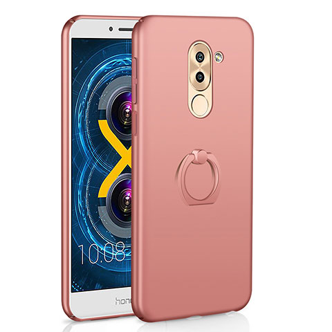 Handyhülle Hülle Kunststoff Schutzhülle Tasche Matt mit Fingerring Ständer A02 für Huawei Honor 6X Rosegold