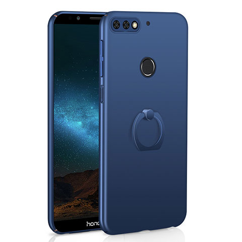 Handyhülle Hülle Kunststoff Schutzhülle Tasche Matt mit Fingerring Ständer A03 für Huawei Enjoy 8 Blau