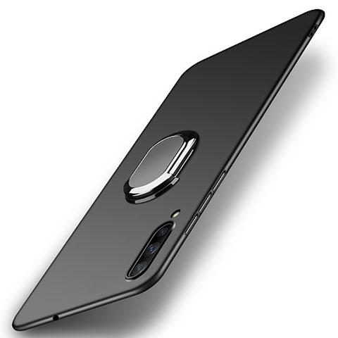 Handyhülle Hülle Kunststoff Schutzhülle Tasche Matt mit Magnetisch Fingerring Ständer A02 für Huawei P Smart Pro (2019) Schwarz