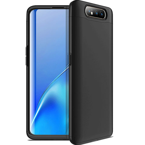 Handyhülle Hülle Kunststoff Schutzhülle Tasche Matt Vorder und Rückseite 360 Grad C01 für Samsung Galaxy A90 4G Schwarz