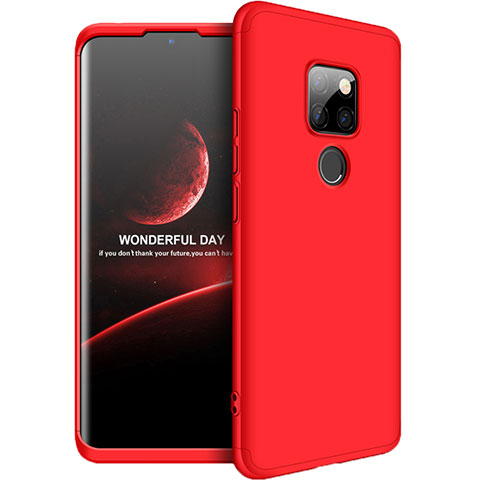 Handyhülle Hülle Kunststoff Schutzhülle Tasche Matt Vorder und Rückseite 360 Grad F01 für Huawei Mate 20 Rot