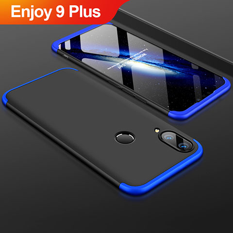 Handyhülle Hülle Kunststoff Schutzhülle Tasche Matt Vorder und Rückseite 360 Grad für Huawei Enjoy 9 Plus Blau und Schwarz