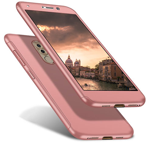 Handyhülle Hülle Kunststoff Schutzhülle Tasche Matt Vorder und Rückseite 360 Grad für Huawei Honor 6X Pro Rosegold