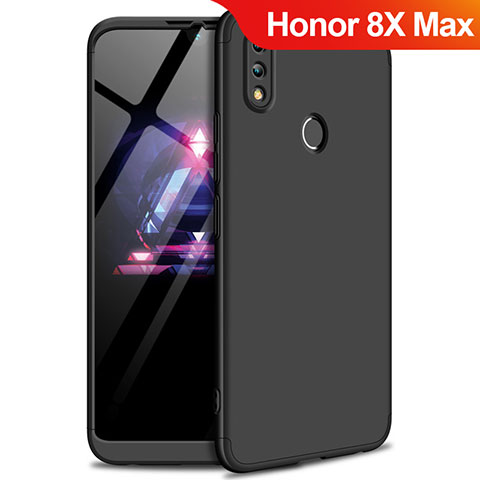 Handyhülle Hülle Kunststoff Schutzhülle Tasche Matt Vorder und Rückseite 360 Grad für Huawei Honor 8X Max Schwarz