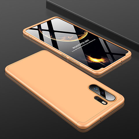 Handyhülle Hülle Kunststoff Schutzhülle Tasche Matt Vorder und Rückseite 360 Grad für Huawei P30 Pro New Edition Gold