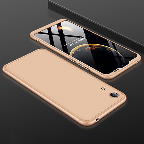 Handyhülle Hülle Kunststoff Schutzhülle Tasche Matt Vorder und Rückseite 360 Grad für Huawei Y6 Prime (2019) Gold