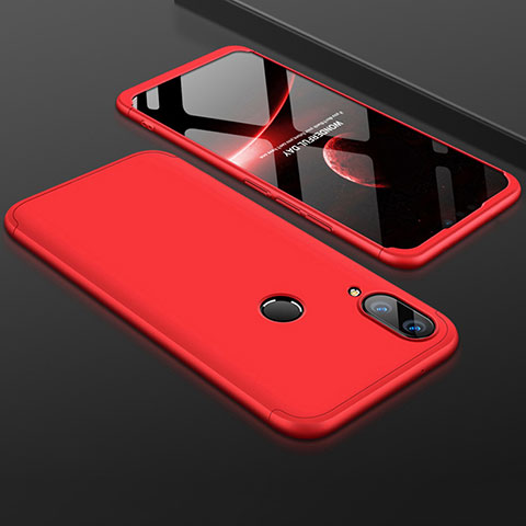 Handyhülle Hülle Kunststoff Schutzhülle Tasche Matt Vorder und Rückseite 360 Grad für Huawei Y9 (2019) Rot