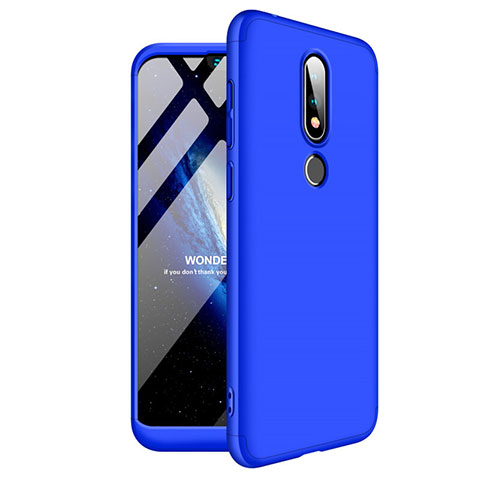 Handyhülle Hülle Kunststoff Schutzhülle Tasche Matt Vorder und Rückseite 360 Grad für Nokia X6 Blau