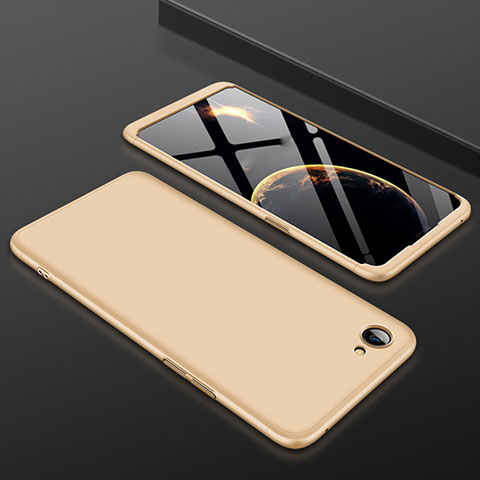 Handyhülle Hülle Kunststoff Schutzhülle Tasche Matt Vorder und Rückseite 360 Grad für Oppo A3 Gold