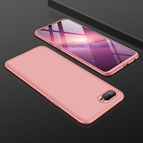 Handyhülle Hülle Kunststoff Schutzhülle Tasche Matt Vorder und Rückseite 360 Grad für Oppo K1 Rosegold