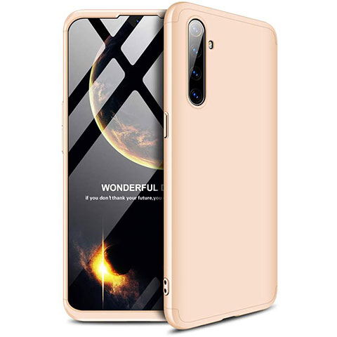 Handyhülle Hülle Kunststoff Schutzhülle Tasche Matt Vorder und Rückseite 360 Grad für Oppo K5 Gold