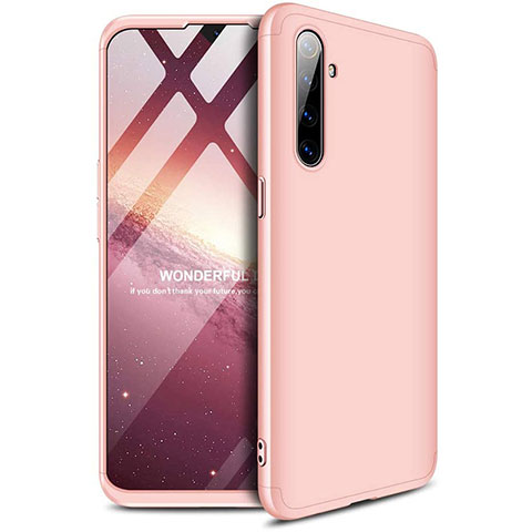 Handyhülle Hülle Kunststoff Schutzhülle Tasche Matt Vorder und Rückseite 360 Grad für Oppo K5 Rosegold