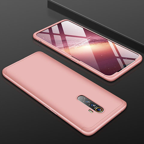 Handyhülle Hülle Kunststoff Schutzhülle Tasche Matt Vorder und Rückseite 360 Grad für Oppo Reno Ace Rosegold