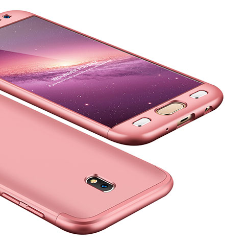 Handyhülle Hülle Kunststoff Schutzhülle Tasche Matt Vorder und Rückseite 360 Grad für Samsung Galaxy J5 (2017) Duos J530F Rosegold