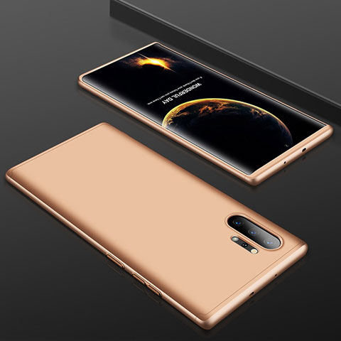 Handyhülle Hülle Kunststoff Schutzhülle Tasche Matt Vorder und Rückseite 360 Grad für Samsung Galaxy Note 10 Plus Gold