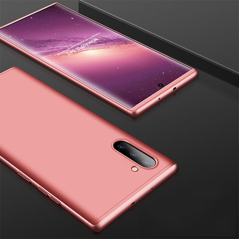 Handyhülle Hülle Kunststoff Schutzhülle Tasche Matt Vorder und Rückseite 360 Grad für Samsung Galaxy Note 10 Rosegold