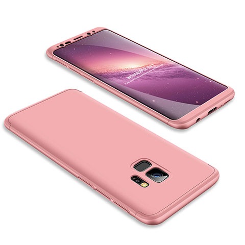 Handyhülle Hülle Kunststoff Schutzhülle Tasche Matt Vorder und Rückseite 360 Grad für Samsung Galaxy S9 Rosegold