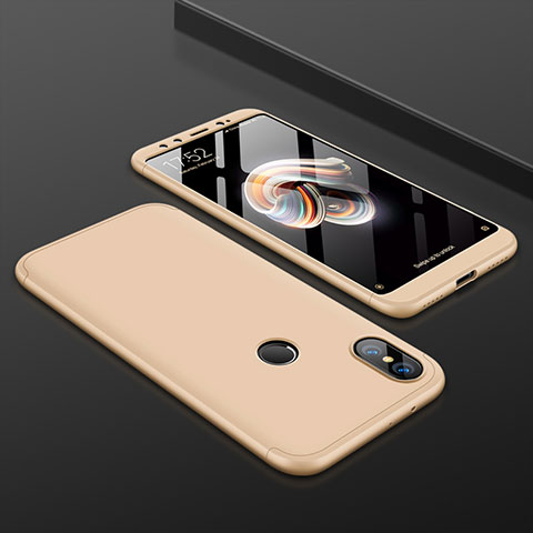 Handyhülle Hülle Kunststoff Schutzhülle Tasche Matt Vorder und Rückseite 360 Grad für Xiaomi Mi 6X Gold