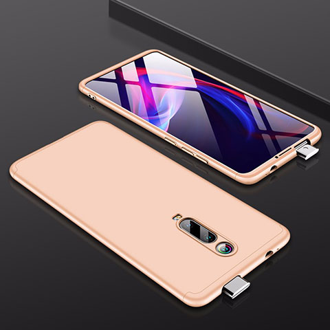 Handyhülle Hülle Kunststoff Schutzhülle Tasche Matt Vorder und Rückseite 360 Grad für Xiaomi Mi 9T Gold