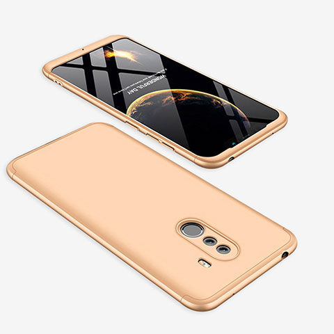 Handyhülle Hülle Kunststoff Schutzhülle Tasche Matt Vorder und Rückseite 360 Grad für Xiaomi Pocophone F1 Gold