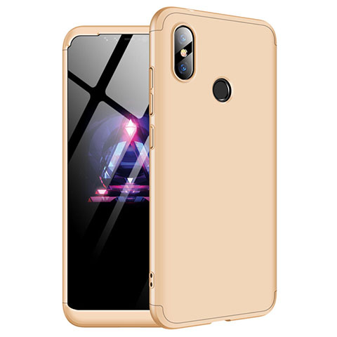 Handyhülle Hülle Kunststoff Schutzhülle Tasche Matt Vorder und Rückseite 360 Grad für Xiaomi Redmi Note 6 Pro Gold