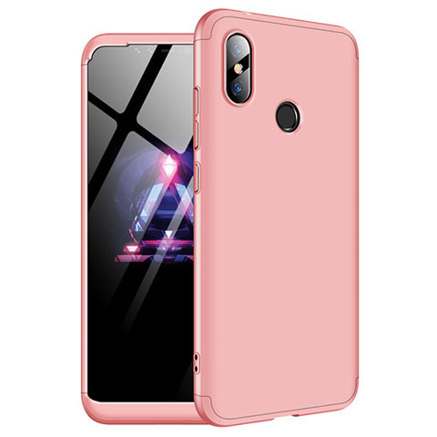 Handyhülle Hülle Kunststoff Schutzhülle Tasche Matt Vorder und Rückseite 360 Grad für Xiaomi Redmi Note 6 Pro Rosegold