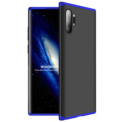 Handyhülle Hülle Kunststoff Schutzhülle Tasche Matt Vorder und Rückseite 360 Grad M01 für Samsung Galaxy Note 10 Plus 5G Blau und Schwarz