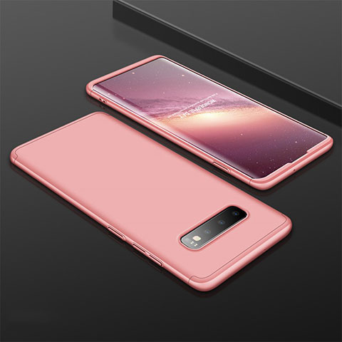 Handyhülle Hülle Kunststoff Schutzhülle Tasche Matt Vorder und Rückseite 360 Grad M01 für Samsung Galaxy S10 Plus Rosegold