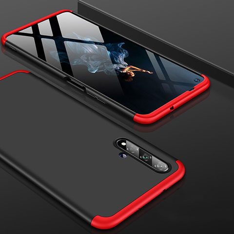 Handyhülle Hülle Kunststoff Schutzhülle Tasche Matt Vorder und Rückseite 360 Grad P01 für Huawei Honor 20S Rot und Schwarz