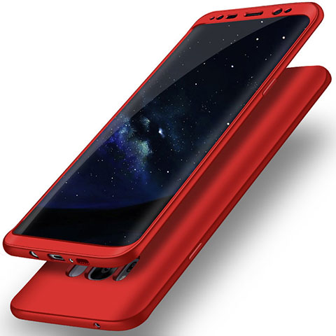 Handyhülle Hülle Kunststoff Schutzhülle Tasche Matt Vorder und Rückseite 360 Grad Q02 für Samsung Galaxy S8 Rot