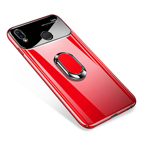 Handyhülle Hülle Kunststoff Schutzhülle Tasche Spiegel 360 Grad mit Magnetisch Fingerring Ständer für Huawei Nova 3i Rot
