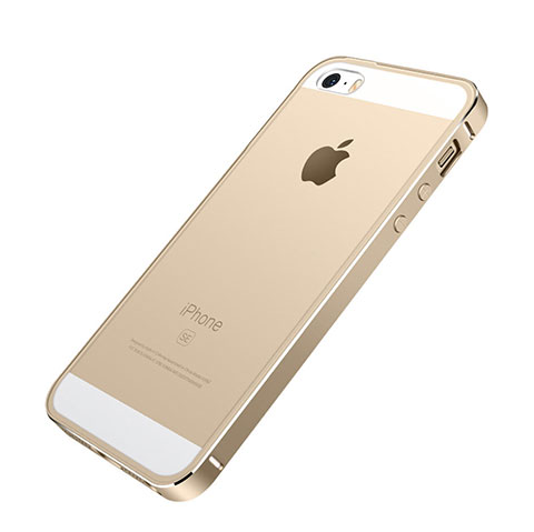 Handyhülle Hülle Luxus Aluminium Metall Rahmen für Apple iPhone SE Gold