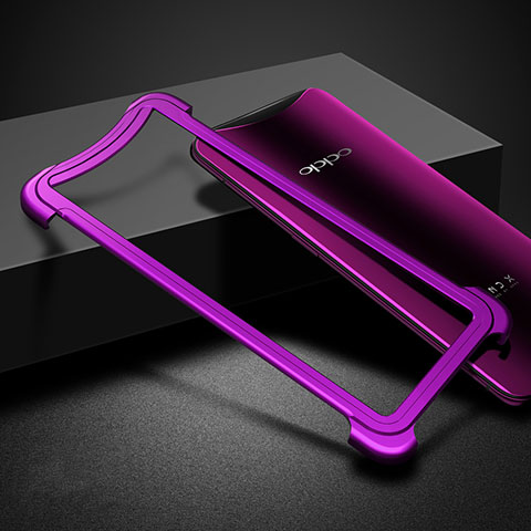 Handyhülle Hülle Luxus Aluminium Metall Rahmen für Oppo Find X Super Flash Edition Violett