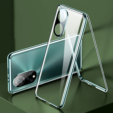 Handyhülle Hülle Luxus Aluminium Metall Rahmen Spiegel 360 Grad Ganzkörper Tasche für Huawei Nova 9 Pro Grün