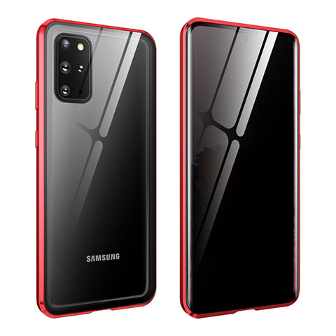 Handyhülle Hülle Luxus Aluminium Metall Rahmen Spiegel 360 Grad Ganzkörper Tasche LK2 für Samsung Galaxy S20 Plus 5G Rot