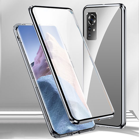Handyhülle Hülle Luxus Aluminium Metall Rahmen Spiegel 360 Grad Ganzkörper Tasche M02 für Xiaomi Mi 12S Pro 5G Silber