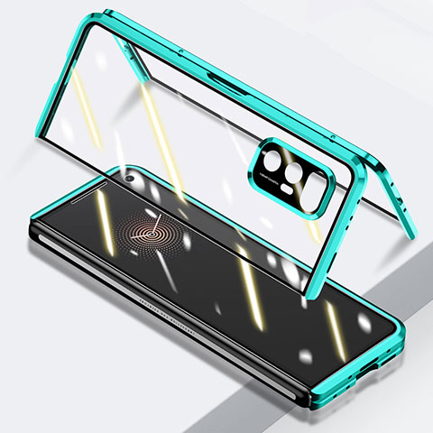 Handyhülle Hülle Luxus Aluminium Metall Rahmen Spiegel 360 Grad Ganzkörper Tasche P03 für Xiaomi Mix Fold 5G Grün