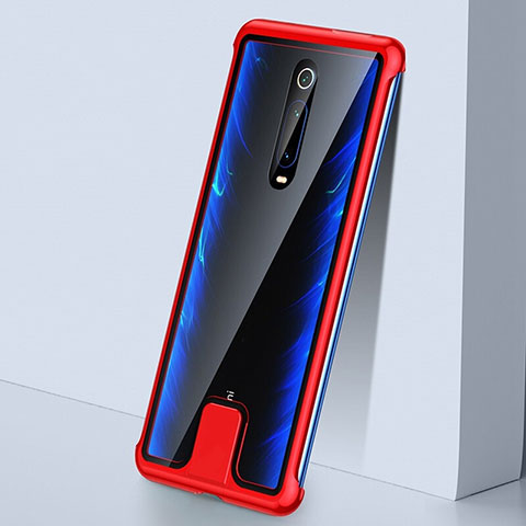 Handyhülle Hülle Luxus Aluminium Metall Rahmen Spiegel 360 Grad Ganzkörper Tasche T05 für Xiaomi Mi 9T Pro Rot