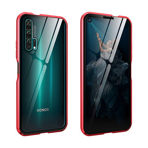 Handyhülle Hülle Luxus Aluminium Metall Rahmen Spiegel 360 Grad Tasche für Huawei Honor 20 Pro Rot