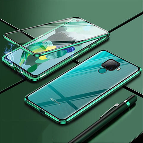 Handyhülle Hülle Luxus Aluminium Metall Rahmen Spiegel 360 Grad Tasche für Huawei Nova 5i Pro Grün