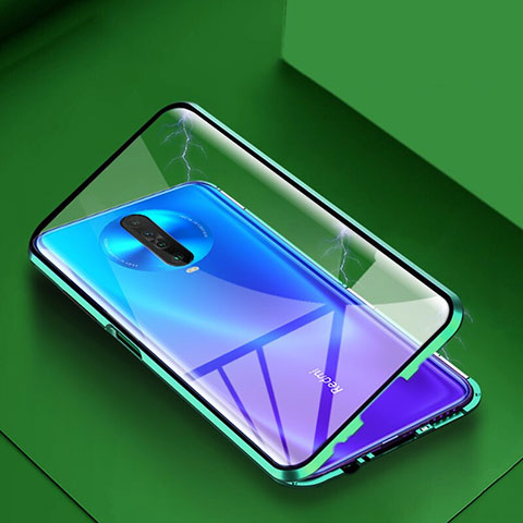 Handyhülle Hülle Luxus Aluminium Metall Rahmen Spiegel 360 Grad Tasche für Xiaomi Redmi K30i 5G Grün